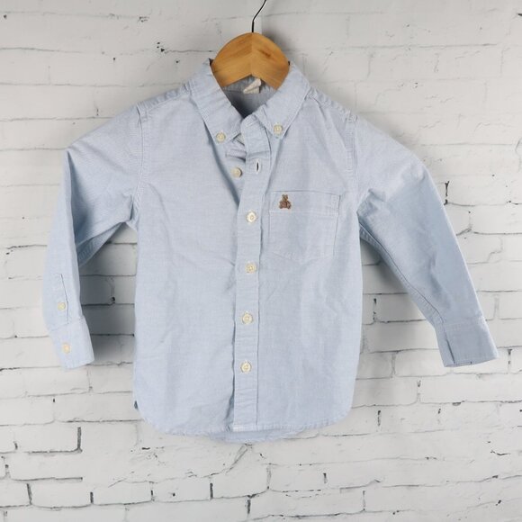 BABY GAP BLUE LONG SLEEVE BUTTON DOWN COLLAR SHIRT SIZE 4 YEARS - Picture 1 of 5